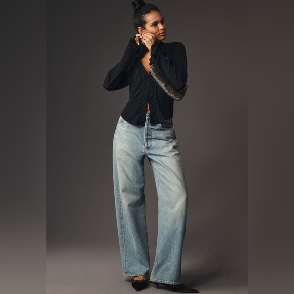 Anthropologie Long-Sleeve Textured Button-Front Blouse - Picture 7 of 14